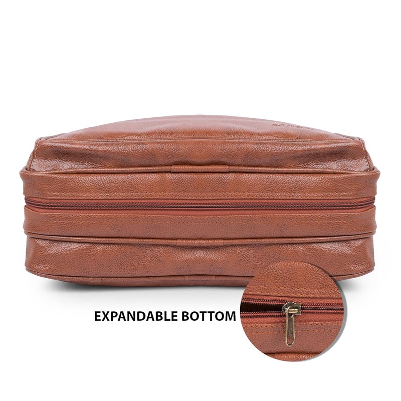ADISA Laptop Messenger Office Bag Briefcase for Work for Men (LB6051-TAN) - Image 5