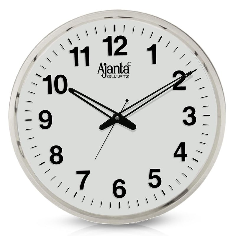 Orpat Ajanta Wall Clock for Home and Offices Silent Sweep Movement 13 Inches Wall Clock (White_32 x 32 x 4 cm) - Image 1