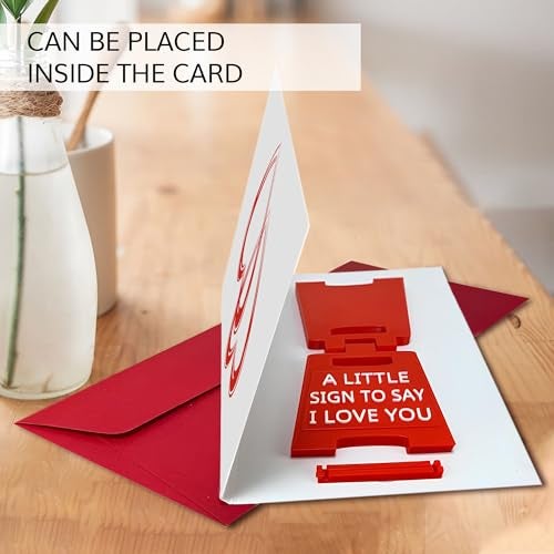 VELENTI Mini Sign Valentine's Decoration Anniversary Present - Romantic I Love You Sign - Fun Boyfriend - Cute Birthday, Christmas, Wedding Gift for Girlfriend, Wife, Fiancee - Image 3