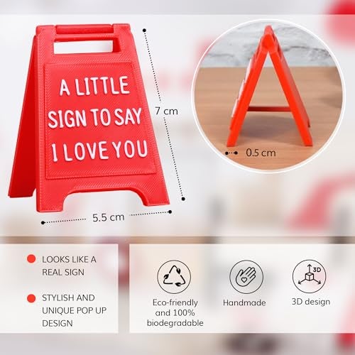 VELENTI Mini Sign Valentine's Decoration Anniversary Present - Romantic I Love You Sign - Fun Boyfriend - Cute Birthday, Christmas, Wedding Gift for Girlfriend, Wife, Fiancee - Image 4