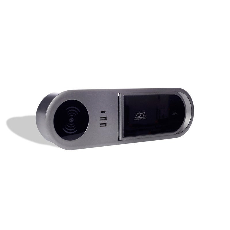 زويا مشترك مكتب بيضوي وش قلاب  رمادي شحن وايرليس+ 2 بريزة انكليزي 16 امبير + ZOYA -90.300 USB 2+TY - Image 3