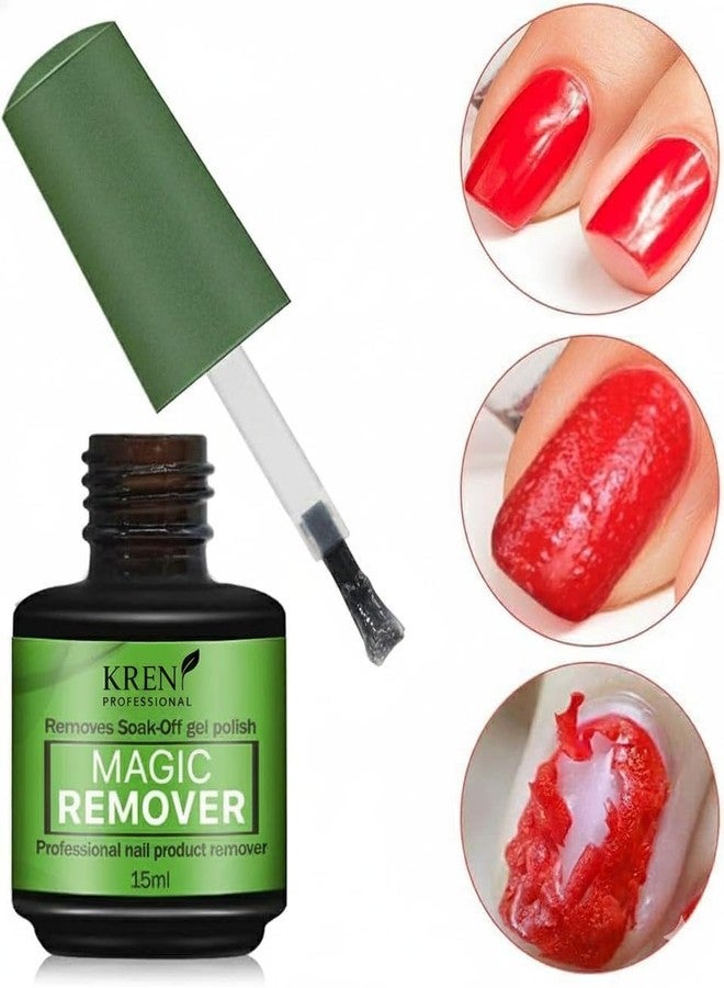 KRENI Magic Nail Gel Polish Remover 15ml | Peel Off in 2-5 Mins | No Foil, Soaking, or Wrapping Needed | Professional, Zero Damage Formula - Image 3
