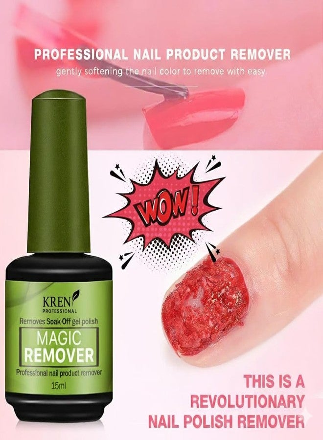 KRENI Magic Nail Gel Polish Remover 15ml | Peel Off in 2-5 Mins | No Foil, Soaking, or Wrapping Needed | Professional, Zero Damage Formula - Image 4