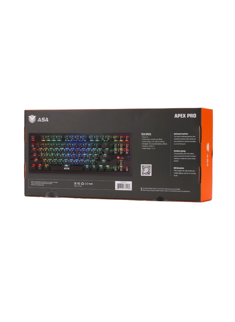 ASA - APEX PRO RGB Mechanical Gaming Keyboard With 87 KEYS - Image 1