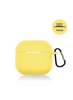Generic Suitable For 2024 AirPods 4Th Generation Protective Cover Apple 4Th Generation Silicone Headphone Cover Bluetooth Headset Soft Shell-Color:Yellow [with Buttons] Single Pearlescent Bag Packaging-Model:2024 Airpods 4th Generation  - Image 1