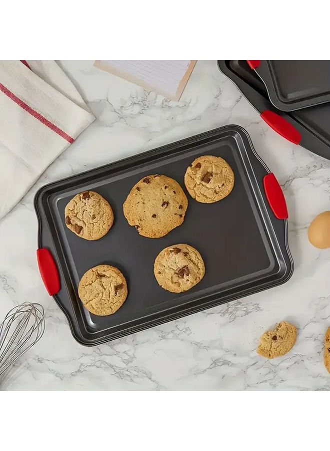 Baking Tray With Silicone Handles For Bread Cakes And Cookies Heat Resistant Durable Non Electric Size S - Image 2