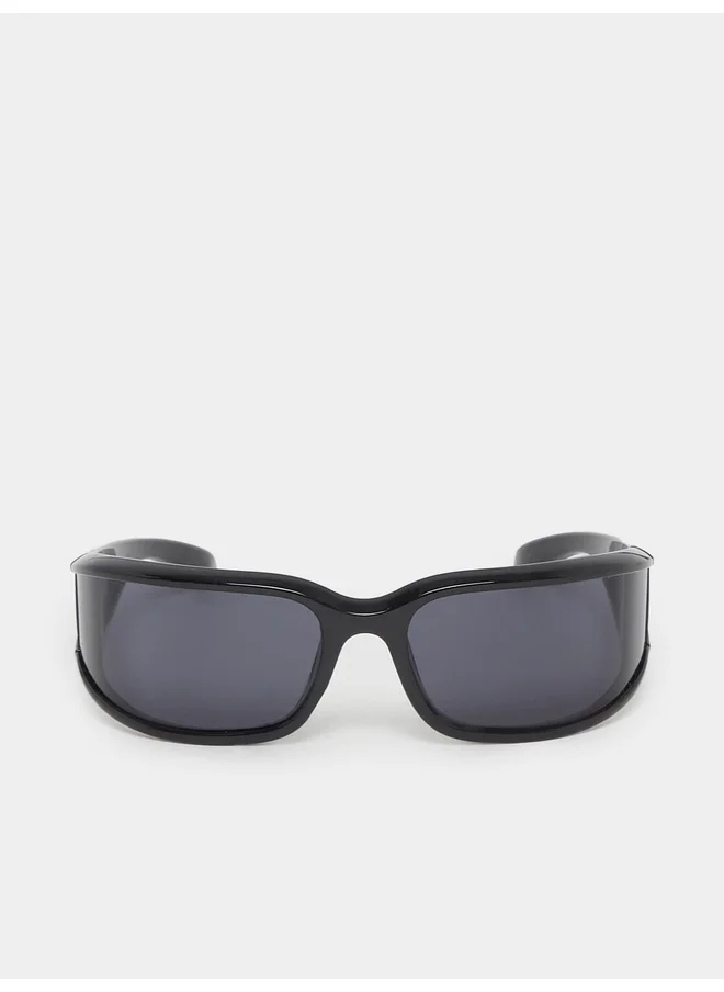 ستايلي Styli Plain Oversized Wrap Sunglasses