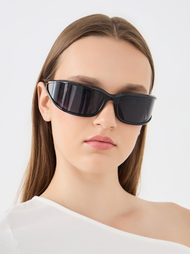 ستايلي نظارة شمسية ستایلي سادة كبيرة بتصميم ملتف - Image 2