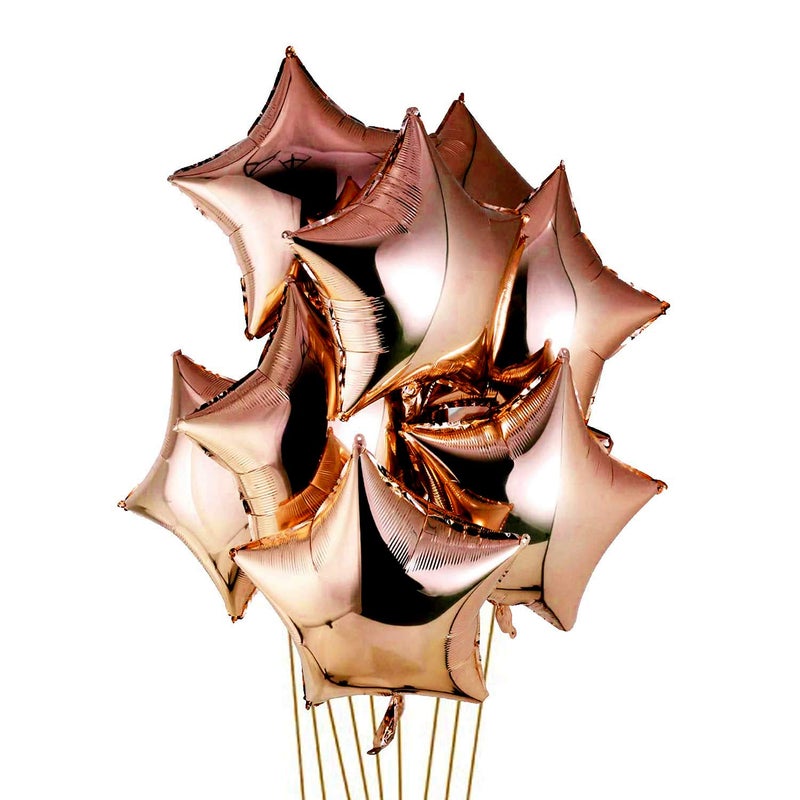 SOI Star Balloons For Decoration | Star Balloons Rose Gold | Star Shape Balloons | Balloons For Birthday, Anniversary, Wedding, Christmas Party Decoration (Rose Gold) (Pack of 10) - Image 3