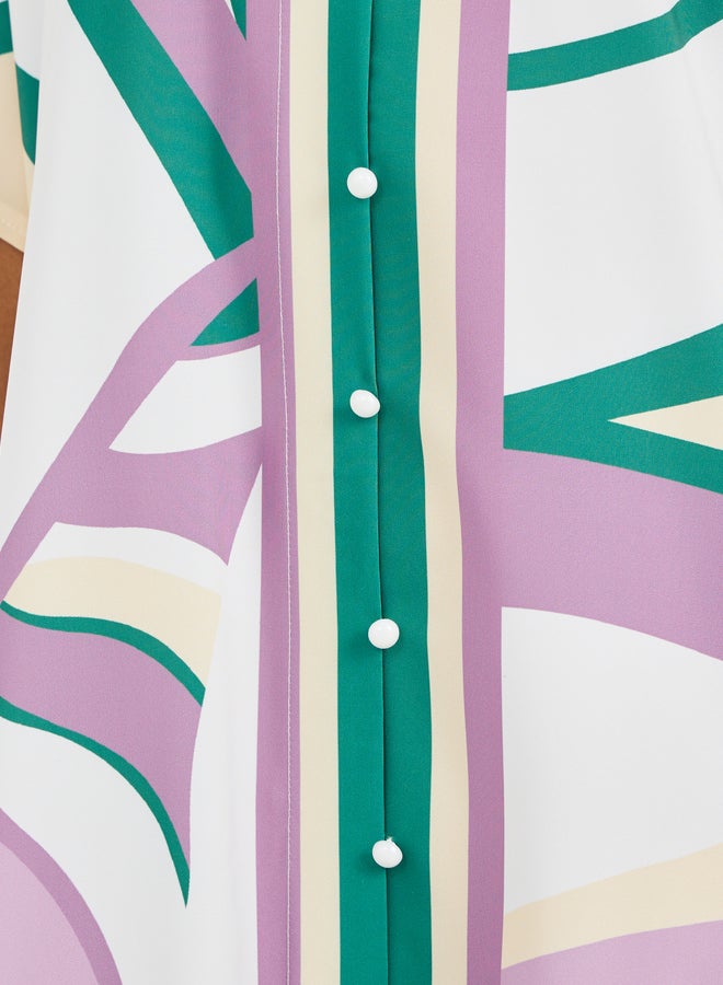 Take Two All-Over Print V-Neck Kaftan Dress - Image 4