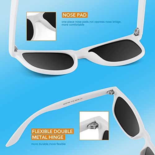 LINVO Polarized Sunglasses for Men Women Driving Sun glasses Shades 80's Retro Style Design Square - Image 2