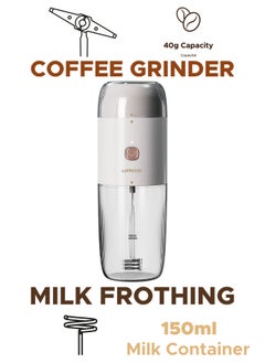 2 in 1 Portable Milk Frother and Coffee Grinder 150mL 45W - White - pzsku/ZD57A7FDBBC0BF07164A7Z/45/_/1719397254/513018ec-4e27-41c3-a8be-e65316e2f366