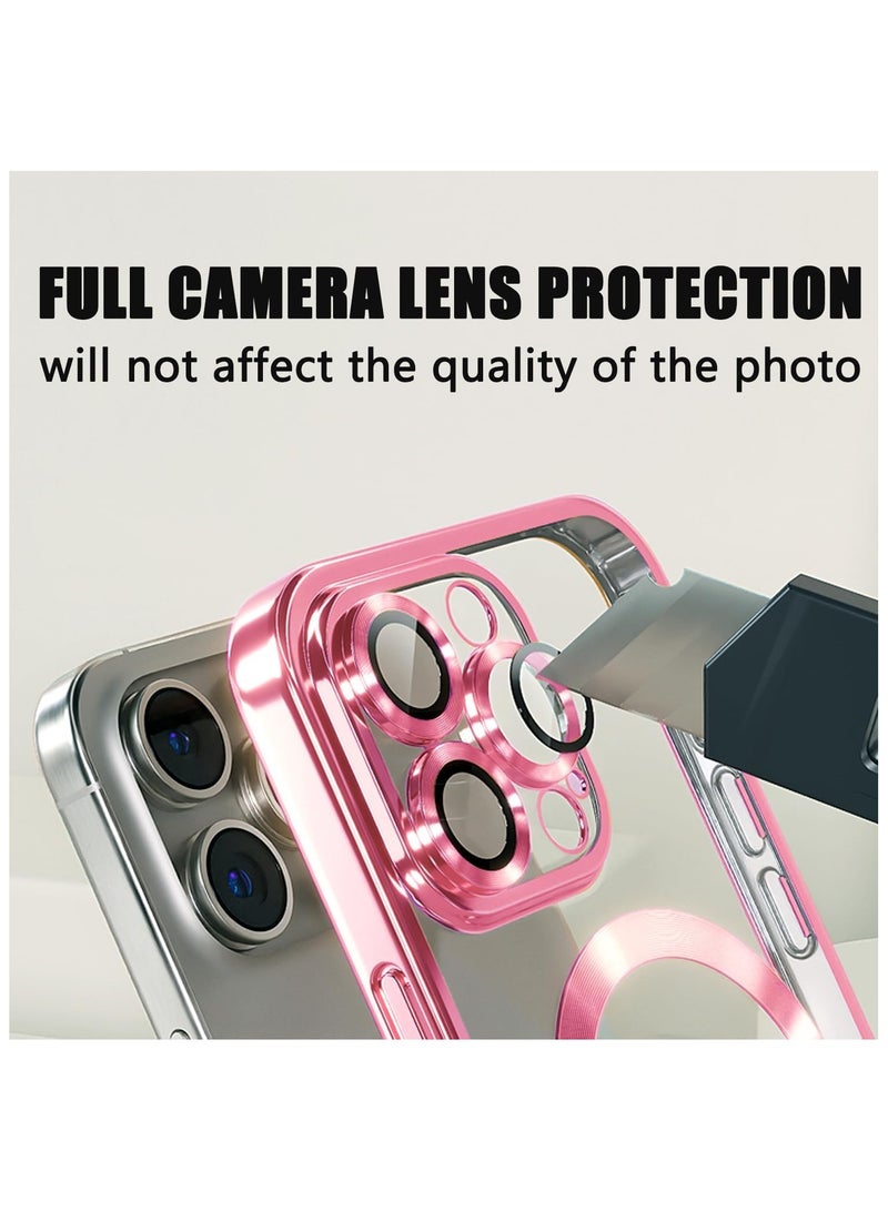 ZIPFORCE for iPhone 16 Pro MagSafe Case with Camera Lens Protector,Full Protection Clear Magnetic Case Compatible with MagSafe Elegant Anti-Scratch Case Cover, Shockproof Bulid-in corner for iPhone 16 Pro Pink - Image 5