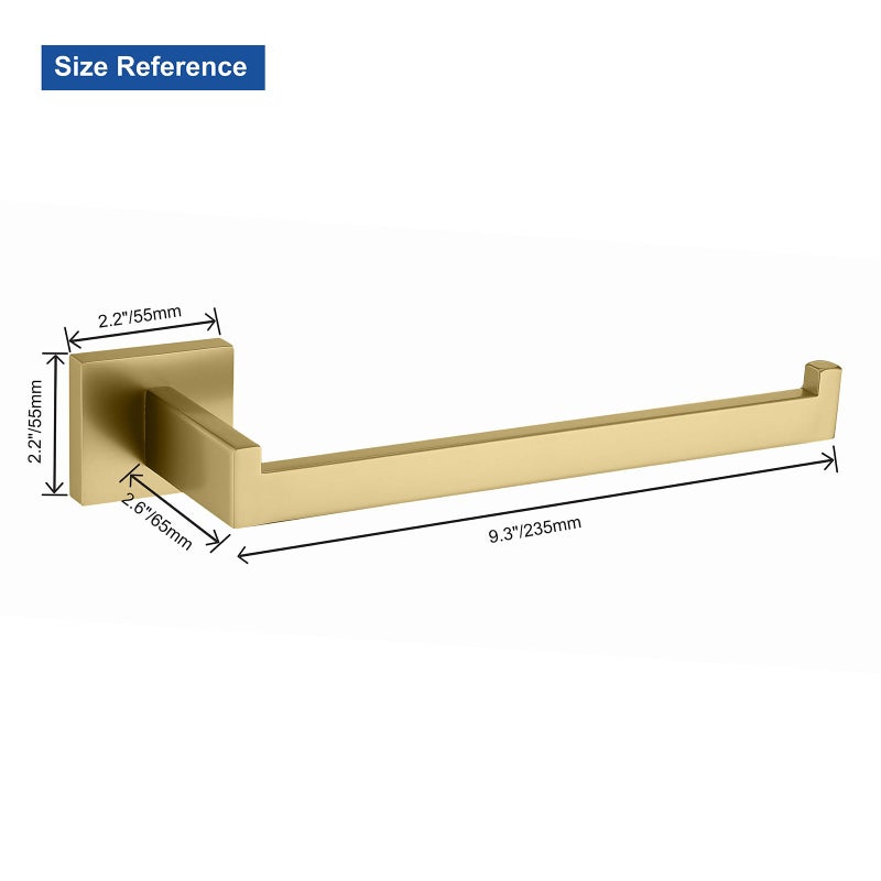TASTOS Premium Stainless Steel Hand Towel Holder  Square Hand Towel Ring Heavy Duty Wall Mounted Modern Hand Towel Bar for Bathroom Kitchen  Brushed Gold - Image 5