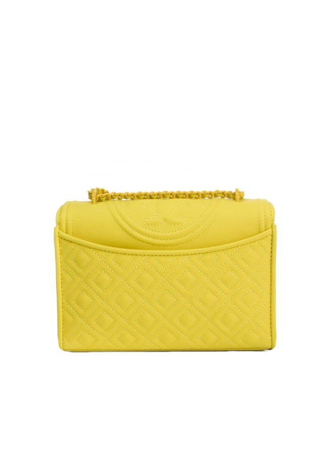 Tory Burch Fleming Small Mate Convertible Yellow Orchid - Image 2