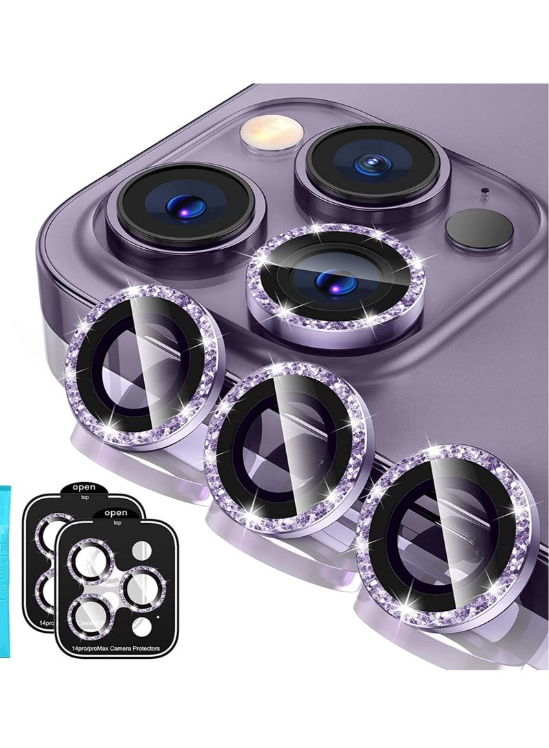 ELTRAZONE [3+3PCS] for iPhone 14 Pro - iPhone 14 Pro Max Camera Lens Protector, 9H Tempered Glass Camera Cover Screen Protector Metal Individual Ring for iPhone 14 Pro 6.1 inch /14 ProMax 6.7 inch 2022 - Image 1