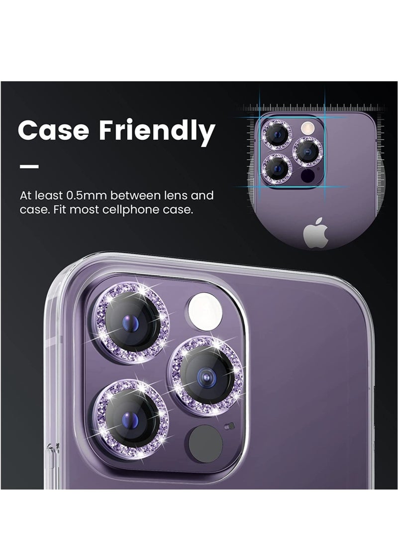 ELTRAZONE [3+3PCS] for iPhone 14 Pro - iPhone 14 Pro Max Camera Lens Protector, 9H Tempered Glass Camera Cover Screen Protector Metal Individual Ring for iPhone 14 Pro 6.1 inch /14 ProMax 6.7 inch 2022 - Image 2