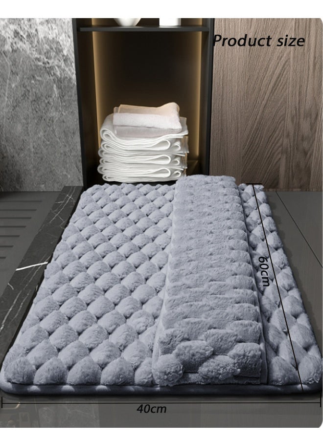 شو وو سجادة حمام من إسفنج الذاكرة لتجفيف ظهر القدمين، فائقة النعومة وعالية الامتصاص، غير قابلة للانزلاق، قابلة للغسل في الغسالة، مناسبة للحوض والحمام، سميكة - Image 2