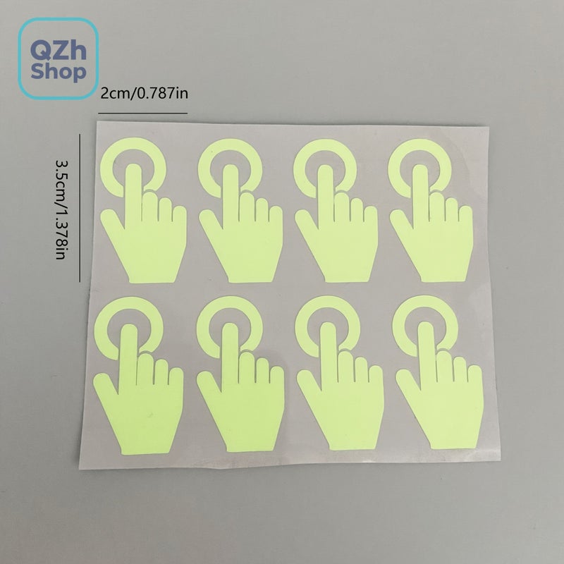 4 قطع ملصقات حائط مضيئة في الظلام، شرائط مؤشرات لامعة، ملصقات أزرار، ديكور منزلي DIY - Image 4