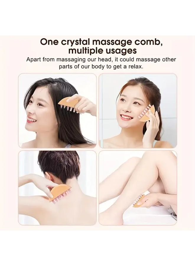 Black Onyx Crystal Comb 7 Tooth Head Massage Comb For Tension Relief Portable Hair Scalp Brush - Image 5
