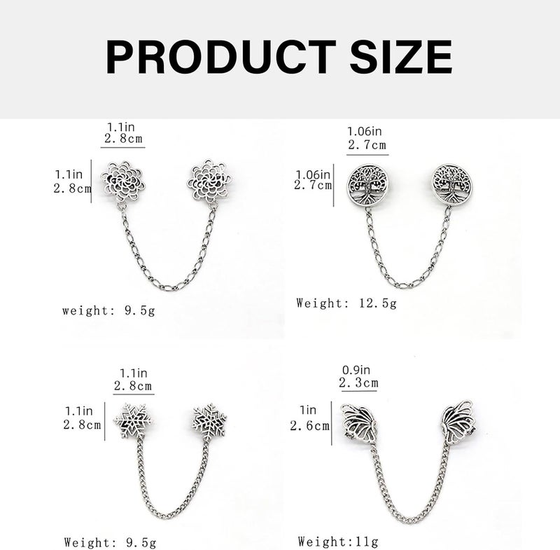 Alloy sweater chain clip, fashion cardigan brooch, clothing fixing buckle, retro sweater shawl clip, elegant clothing accessories [Tree of Life] - Image 4