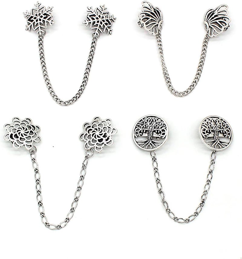 Alloy sweater chain clip, fashion cardigan brooch, clothing fixing buckle, retro sweater shawl clip, elegant clothing accessories [Tree of Life] - Image 5