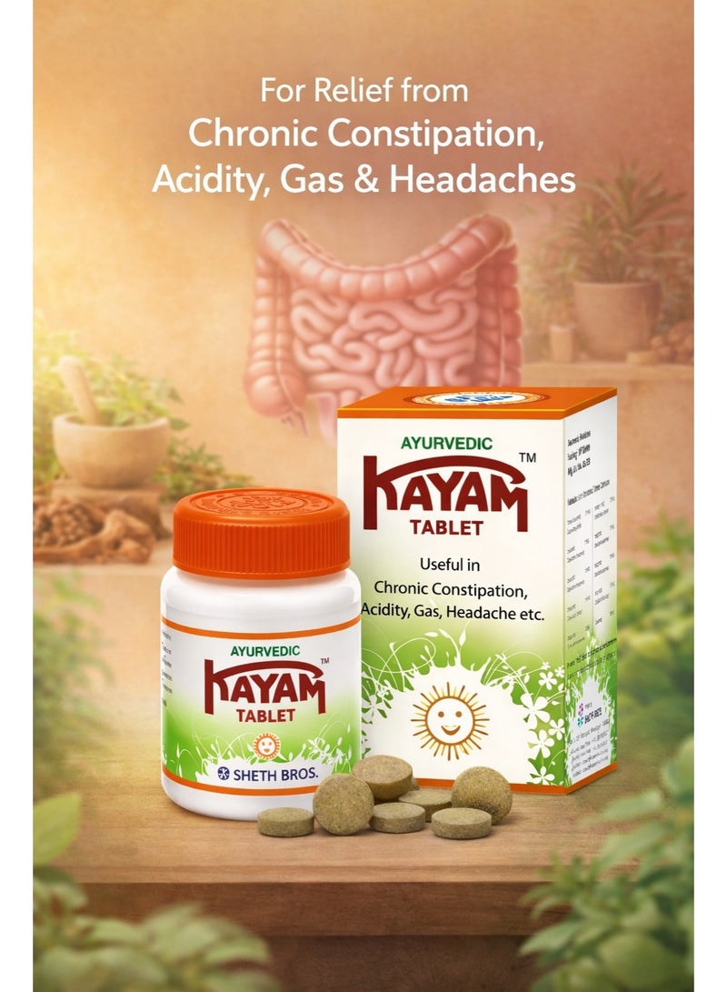 Kayam Tablet Pack of 3 (30 Tablets Each) Ayurvedic Herbal Laxative for Constipation, Acidity & Gas Relief | Digestive Support - Image 3