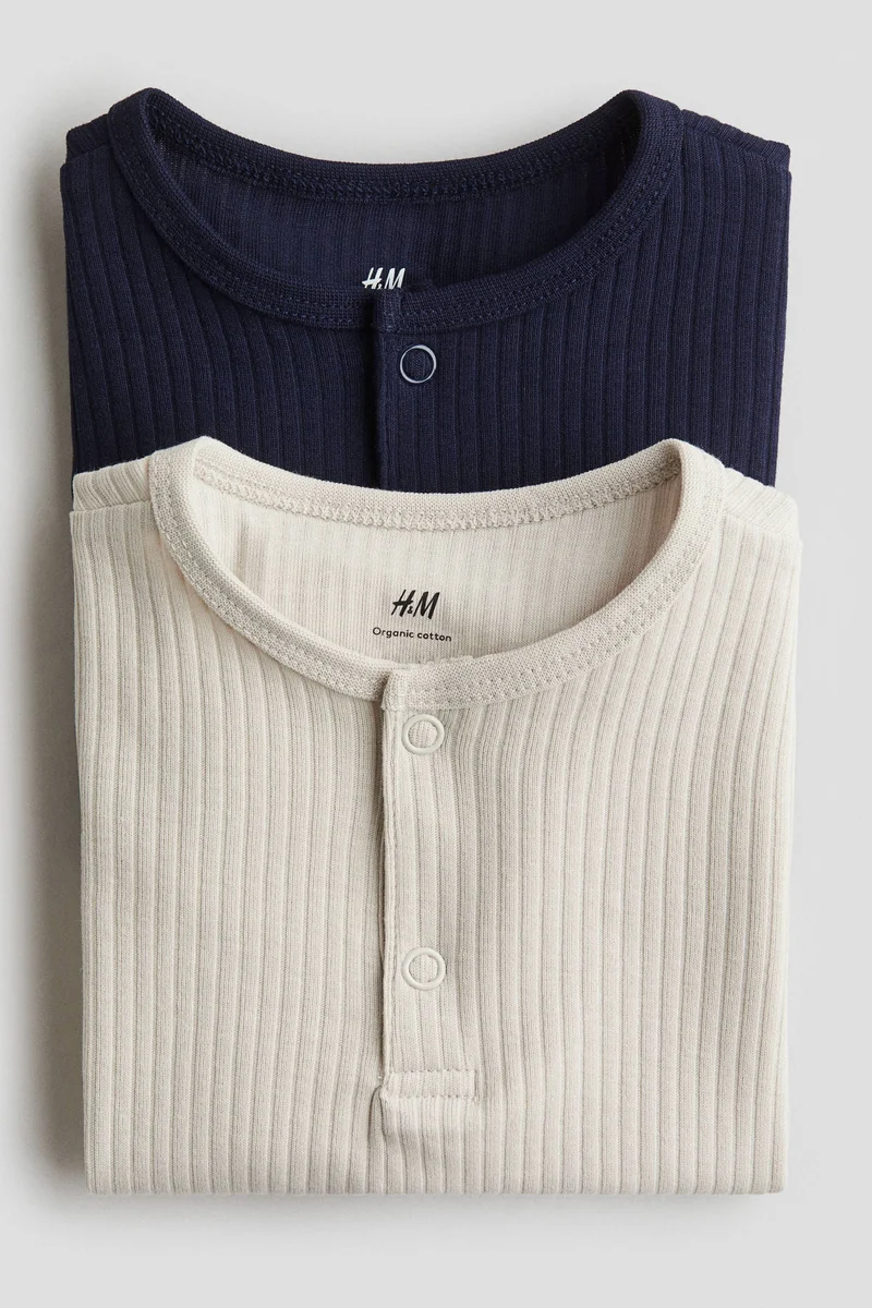H&M 2-pack ribbed jersey tops