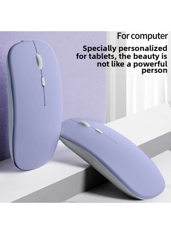 Direct Single Bluetooth High Color Value Morandi Girls Portable Mute Mouse Tablet-Color:Rechargeable Version Single Bluetooth Lemon Yellow Bare Metal - Image 3
