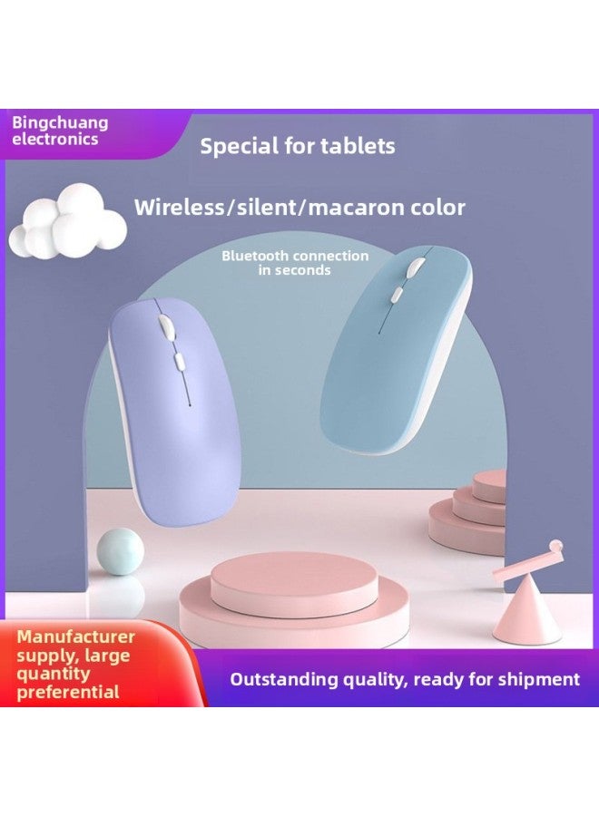 Direct Single Bluetooth High Color Value Morandi Girls Portable Mute Mouse Tablet-Color:Rechargeable Version Single Bluetooth Lemon Yellow Bare Metal - Image 2
