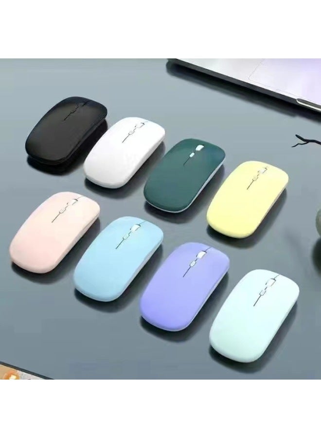 Direct Single Bluetooth High Color Value Morandi Girls Portable Mute Mouse Tablet-Color:Rechargeable Version Single Bluetooth Lemon Yellow Bare Metal - Image 5