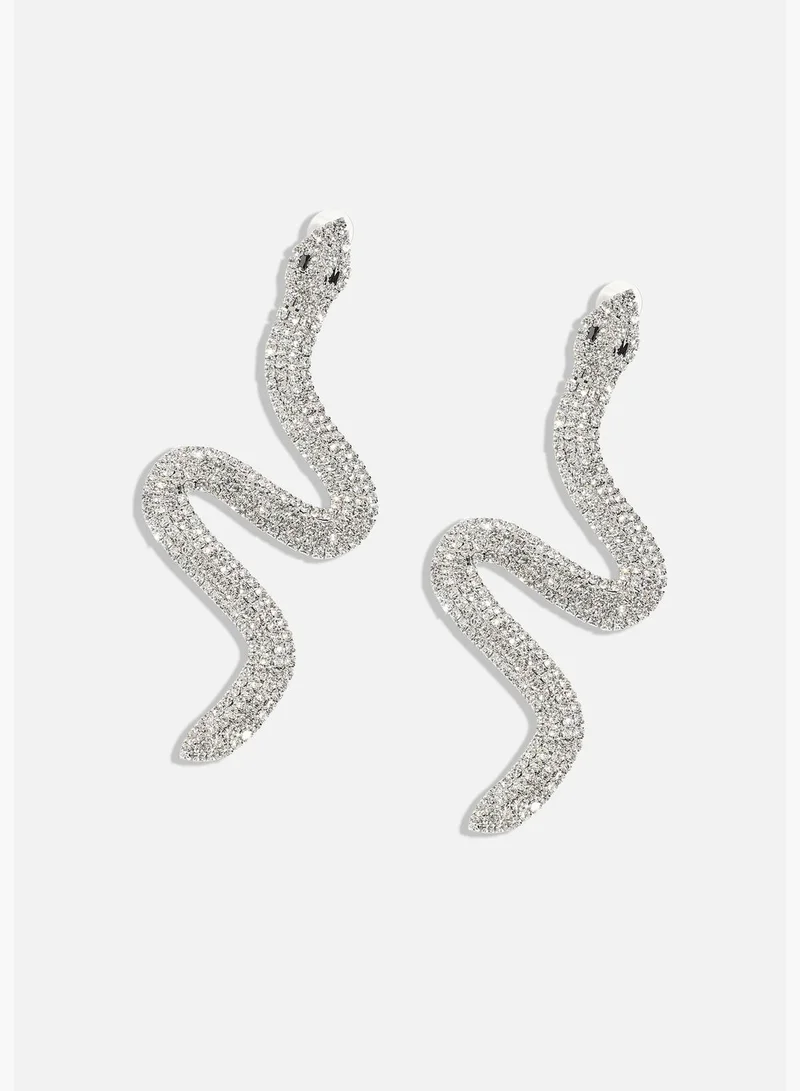 SOHI Silver Plated Designer Stone Western Wear Drop Earring For Women