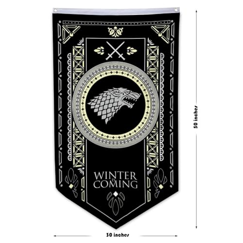 2but House Stark, Targaryen, Lannister Classic Flag Swallowtail Pennant banner 30x50inch Man Cave (I) - Image 2