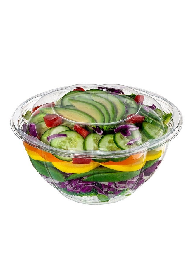 Comfy Package [32 oz. - 50 Count] Clear Plastic Salad Bowls with Lids, Disposable Salad Containers for Lunch - Perfect for Takeout, Salads, and Meal Prep - Image 1