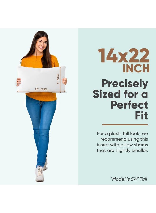 PILLOWFLEX Synthetic Down Insert - 14x22 Lumbar Alternative for Sham - Back, Travel Size, Neck Support - Polyester Decorative Form - Image 2