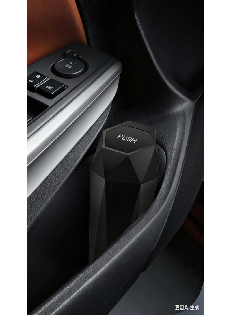 HALAMODO Car Trash Can with Lid , Car Accessories for Interior, Multipurpose Organizers and Storage for Car ,Home, Office, Black - Image 4