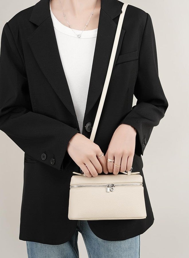 Rejolly Crossbody Bag for Women Small Top-Handle Leather Pouch Purse Shoulder Handbag Cream White - Image 2