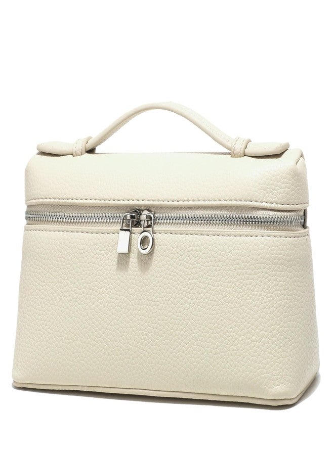 Rejolly Crossbody Bag for Women Small Top-Handle Leather Pouch Purse Shoulder Handbag Cream White - Image 1