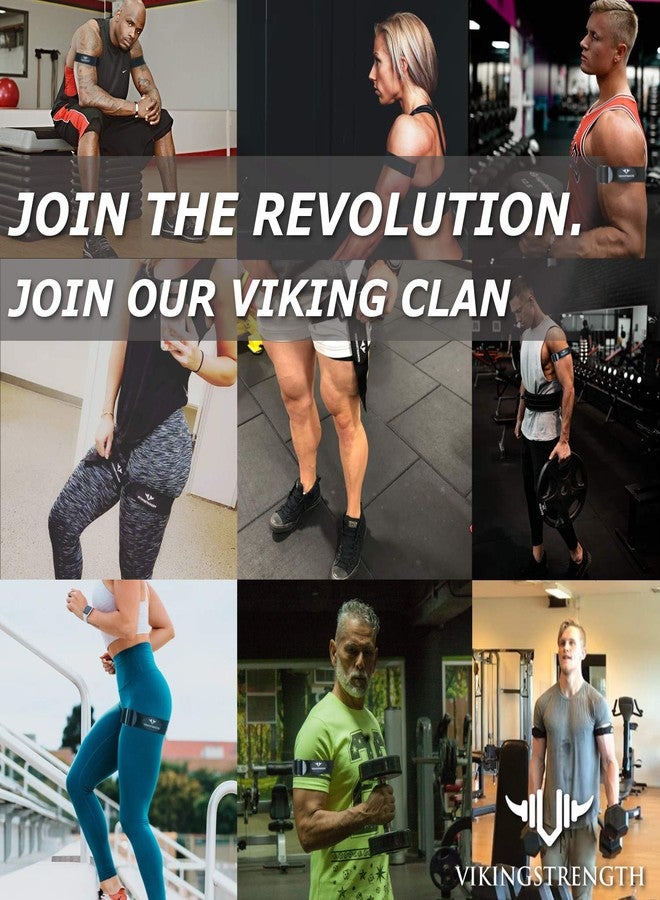 Vikingstrength Blood Resistance Bands - Adjustable Occlusion Straps for Arms and Legs for Fitness and Bodybuilding, Muscles Without Lifting Heavy Weights, Included Wrist Band + V-Strength Workout App - Image 4