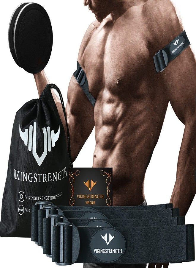 Vikingstrength Blood Resistance Bands - Adjustable Occlusion Straps for Arms and Legs for Fitness and Bodybuilding, Muscles Without Lifting Heavy Weights, Included Wrist Band + V-Strength Workout App - Image 1