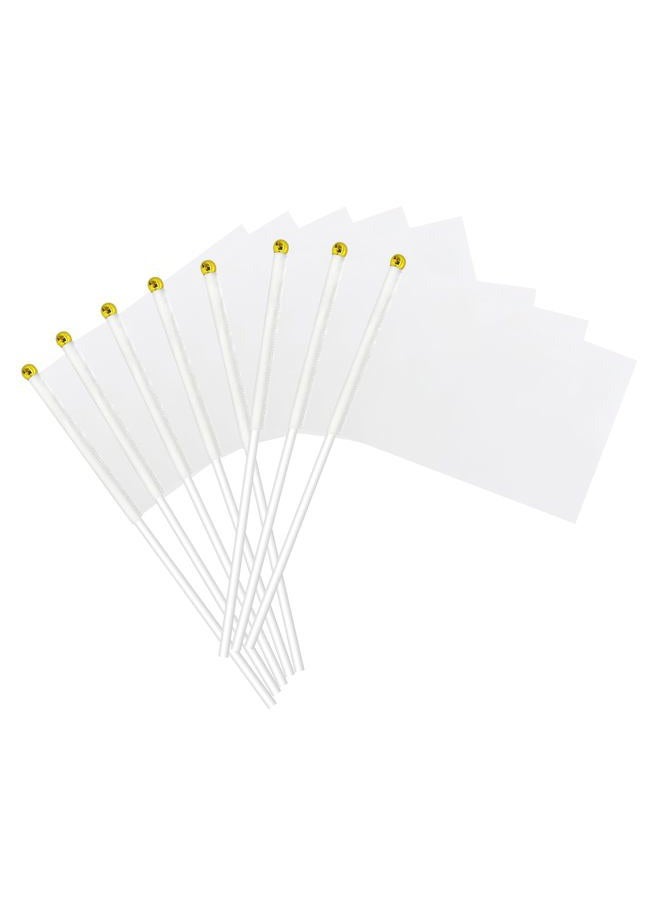 mflagperft White Flag, White Blank Flags to Decorate Mini Small Flags on Sticks for Crafts, DIY Projects, Parties Decor, and Custom Flag Making - Image 1
