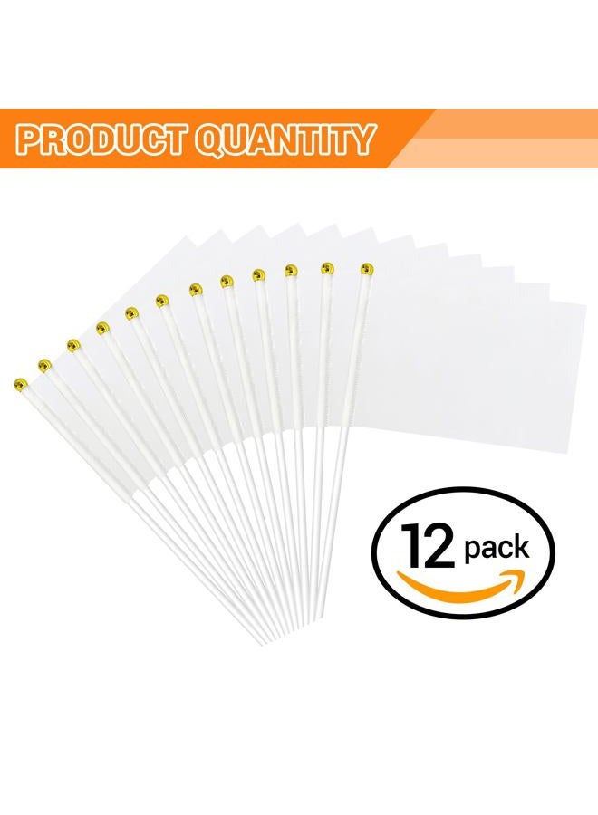 mflagperft White Flag, White Blank Flags to Decorate Mini Small Flags on Sticks for Crafts, DIY Projects, Parties Decor, and Custom Flag Making - Image 4