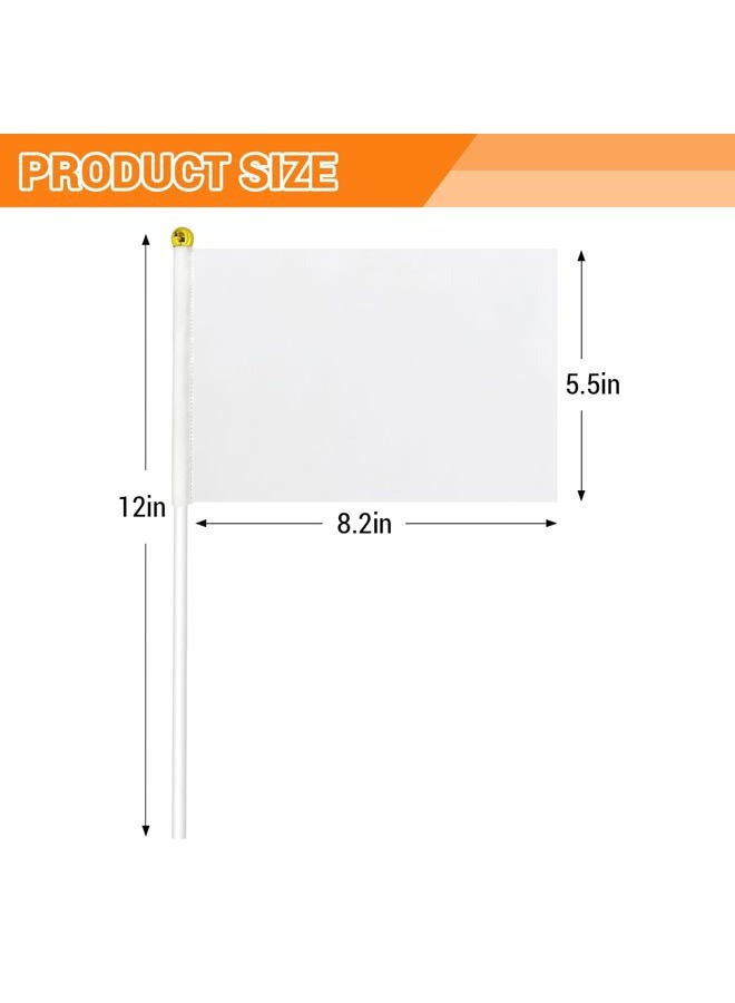 mflagperft White Flag, White Blank Flags to Decorate Mini Small Flags on Sticks for Crafts, DIY Projects, Parties Decor, and Custom Flag Making - Image 2