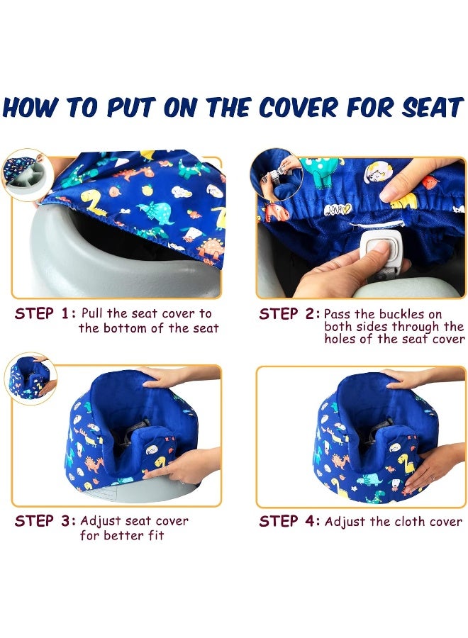 SMTTW Seat Cover Compatible with Bumbo Seat, Summer Cooling Seat Cover, Baby Seat Cover, Super Soft & Breathable Baby Seat Cover, Perfect Compatible with Bumbo Seat (Dinosaur) - Image 3