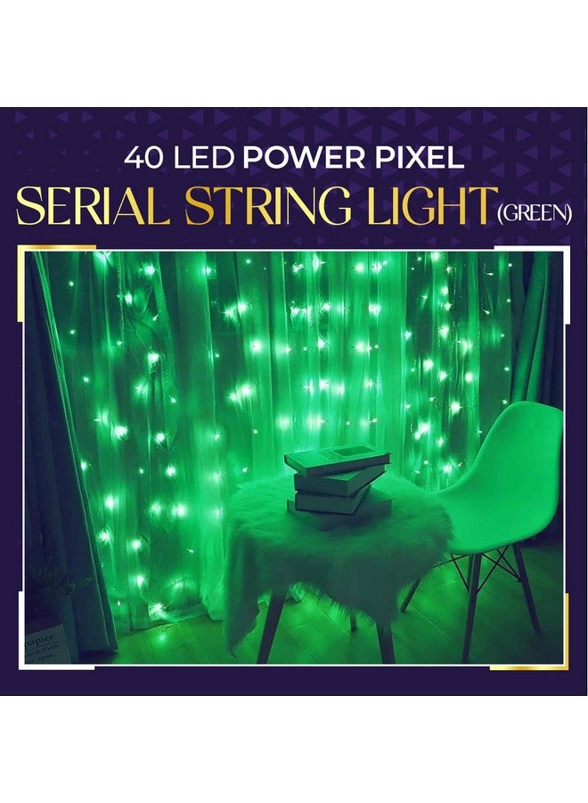 Lexton 40 LED Power Pixel Serial String/Fairy Light | Plug Sourced | Suitable for Home & Outdoor Decoration, Diwali, Christmas, Ramadan, Wedding, Party, Festival (Pack of 1, Green) - Image 3