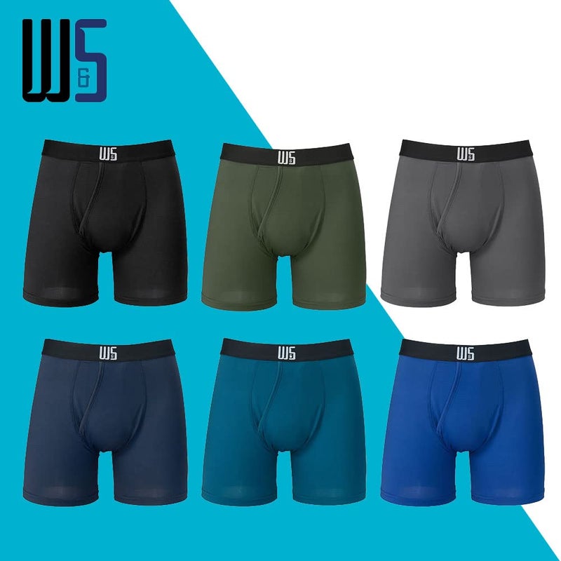 Warriors & Scholars | Boxer Briefs With Pouch | Man Underwear W/Chafe Safe Pouch | Mens boxer briefs| Printed Briefs | 6 pack, Pack Am30fbp, 3X-Large - Image 2