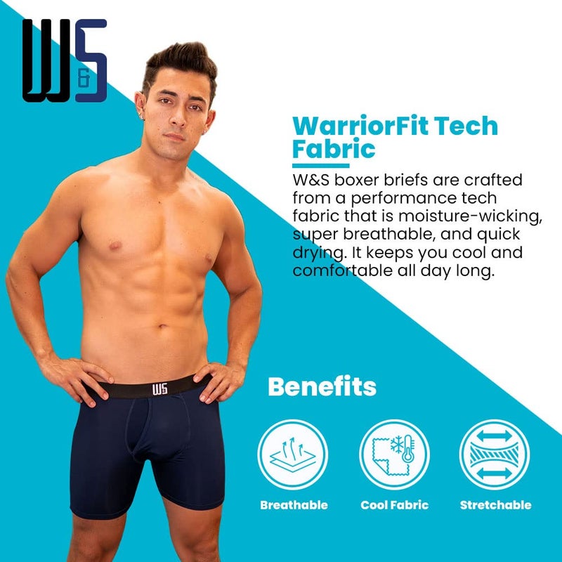 Warriors & Scholars | Boxer Briefs With Pouch | Man Underwear W/Chafe Safe Pouch | Mens boxer briefs| Printed Briefs | 6 pack, Pack Am30fbp, 3X-Large - Image 4