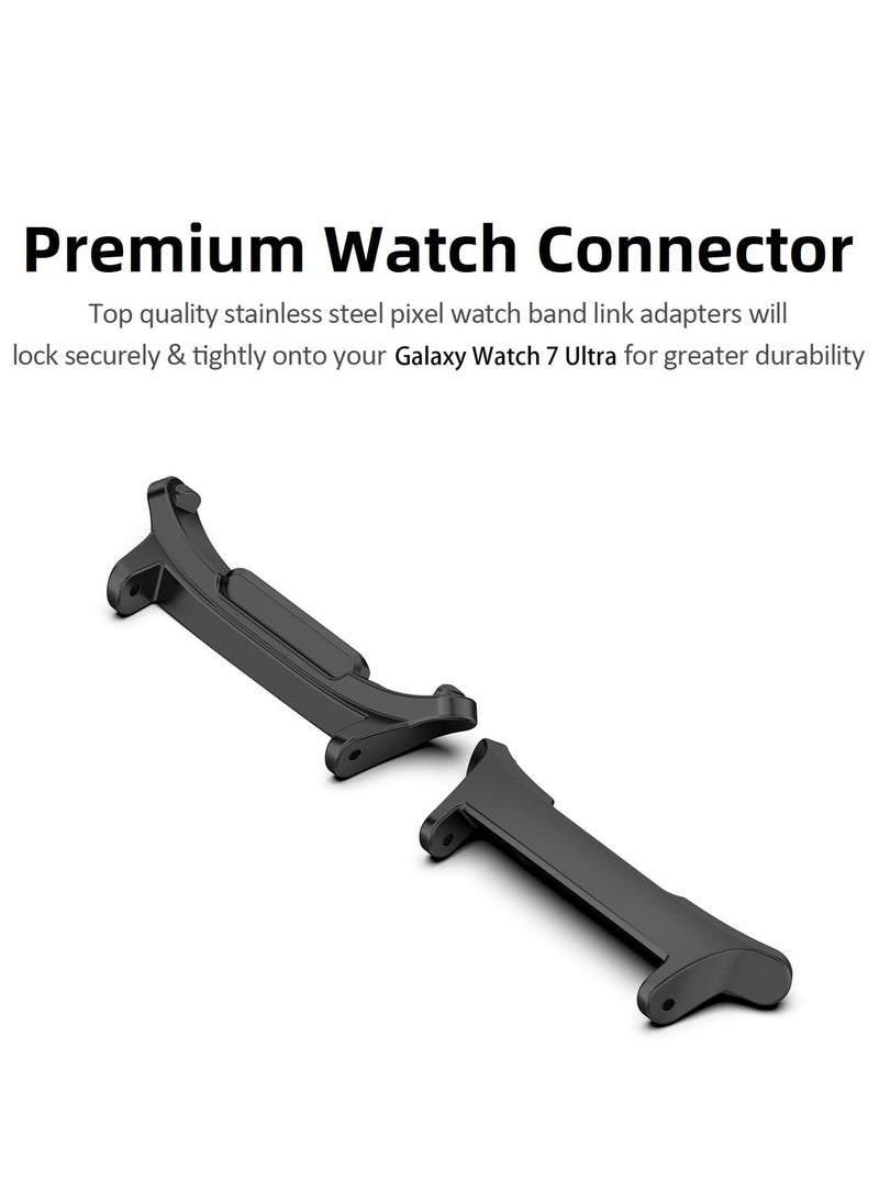 Generic - 1pair Connectors for Samsung Galaxy Watch Ultra 47mm Connector 22mm Watch Band Metal Stainless Steel Connection Adapter for Galaxy Watch Ultra Band Accessories (Black) - Image 1