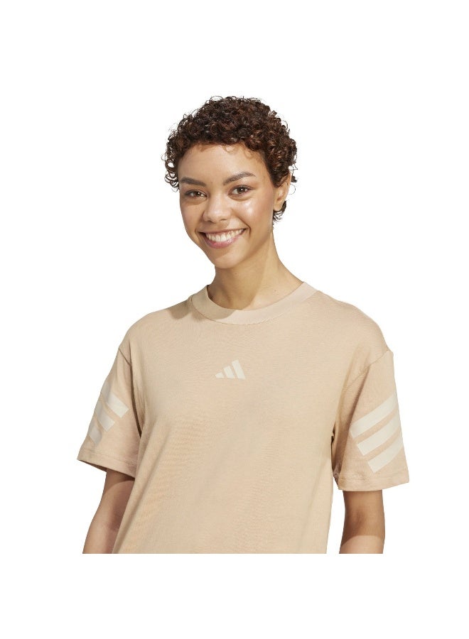 Adidas W Fi 3S Tee Brown Training T-Shirts For Women XS - Image 5