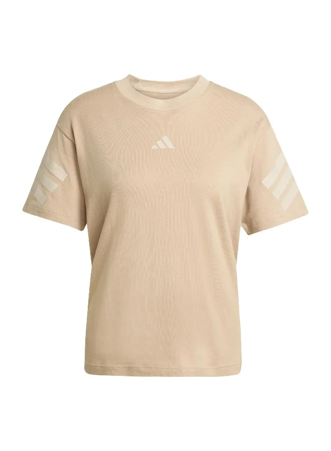 Adidas Adidas W Fi 3S Tee Brown T-Shirt (Short Sleeve) T-Shirts For Women